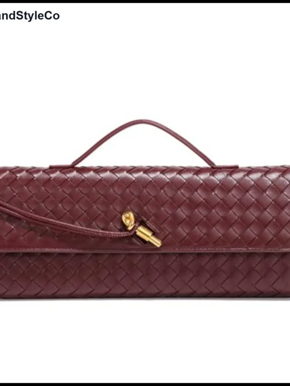 Women Vegan Leather Woven Evening Clutch Purse with Removable Strap Convertible